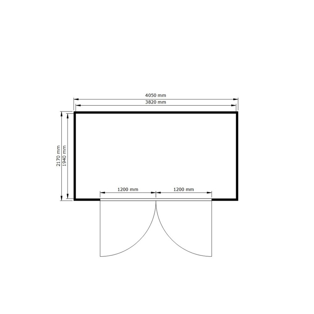 Produktabbildung Nr. 2: Container voor gevaarlijke stoffen SAFE Tank 1350 ALG, geïsoleerd, buitenoprek, volledig gemonteerd, met kunststof coating RAL 9002, buitenafmetingen 4.350x2.170x2.510 mm, dubbele draaideur, centraal in de brede zijde, opslagruimte 7 m²