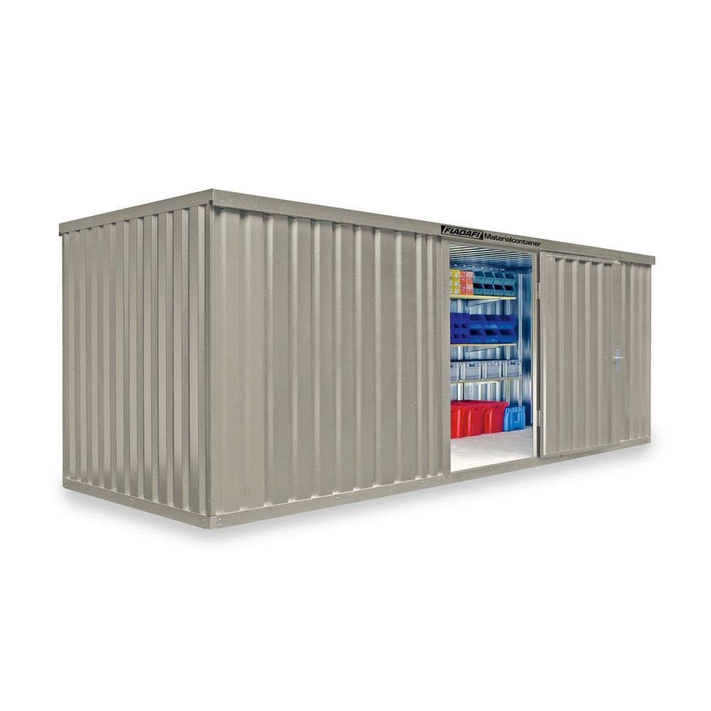 Produktabbildung Nr. 1: Conteneur à matériaux module unique, HxlxP 2 150 x 6 080 x 2 170 mm, monté, plancher en bois, peint, blanc gris
