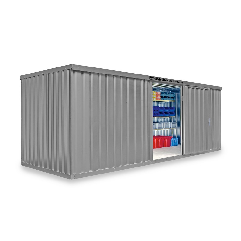Produktabbildung Nr. 1: Conteneur matériau module unique, HxLxP 2 150 x 6,080 x 2 170 mm, monté, plancher en bois, peint, gris clair