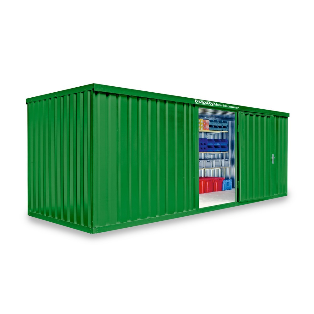 Produktabbildung Nr. 1: Conteneur à matériaux module unique, HxlxP 2 150 x 6 080 x 2 170 mm, monté, plancher en bois, peint, vert herbe