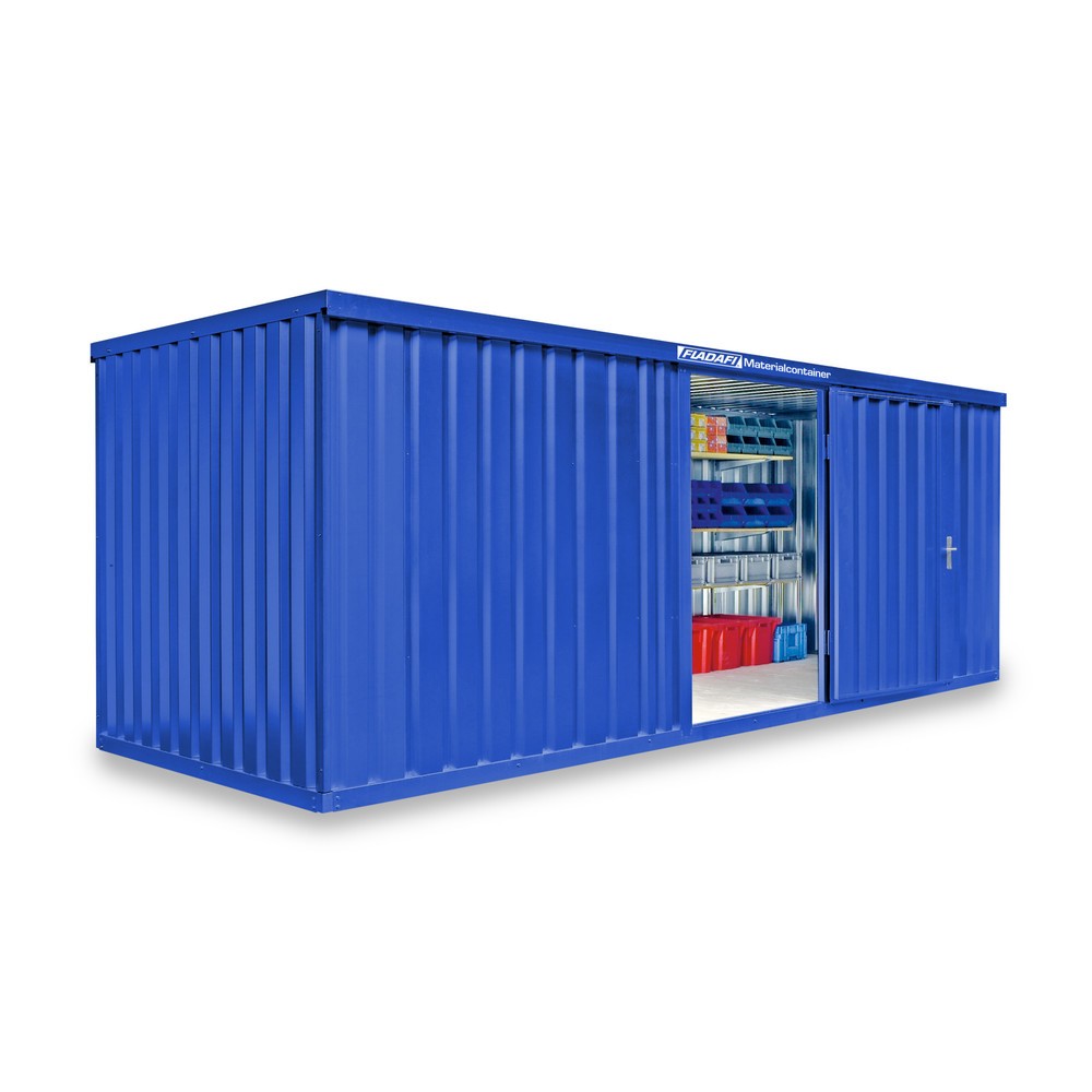 Produktabbildung Nr. 1: Conteneur à matériaux module unique, HxlxP 2 150 x 6 080 x 2 170 mm, monté, plancher en bois, peint, bleu gentiane