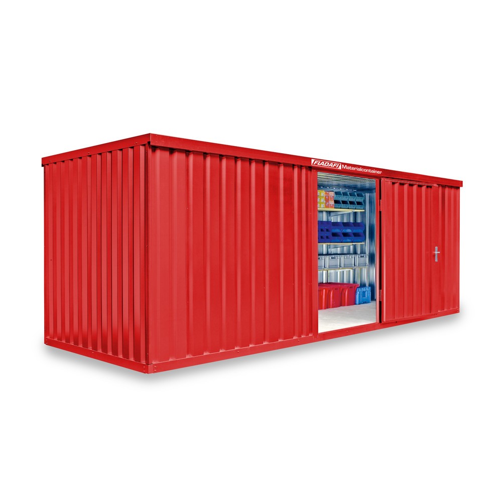 Produktabbildung Nr. 1: Conteneur à matériaux module unique, HxlxP 2 150 x 6 080 x 2 170 mm, monté, plancher en bois, peint rouge feu