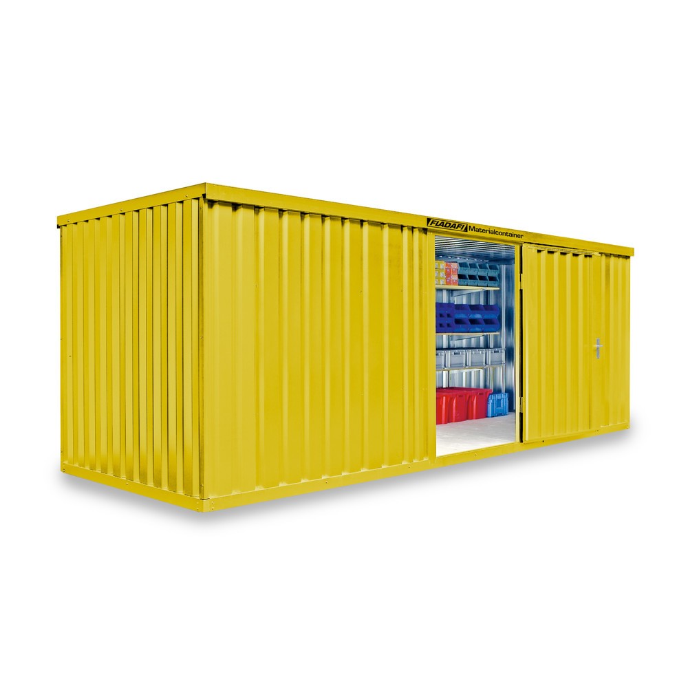 Produktabbildung Nr. 1: Conteneur à matériaux module unique, HxlxP 2 150 x 6 080 x 2 170 mm, monté, plancher en bois, peint, jaune signalisation