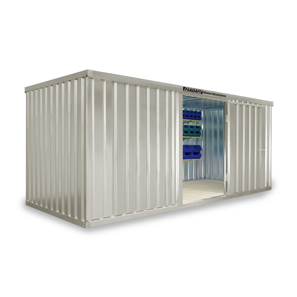 Produktabbildung Nr. 1: Conteneur à matériaux module unique, HxlxP 2 150 x 5 080 x 2 170 mm, monté, plancher en bois, peint, blanc gris
