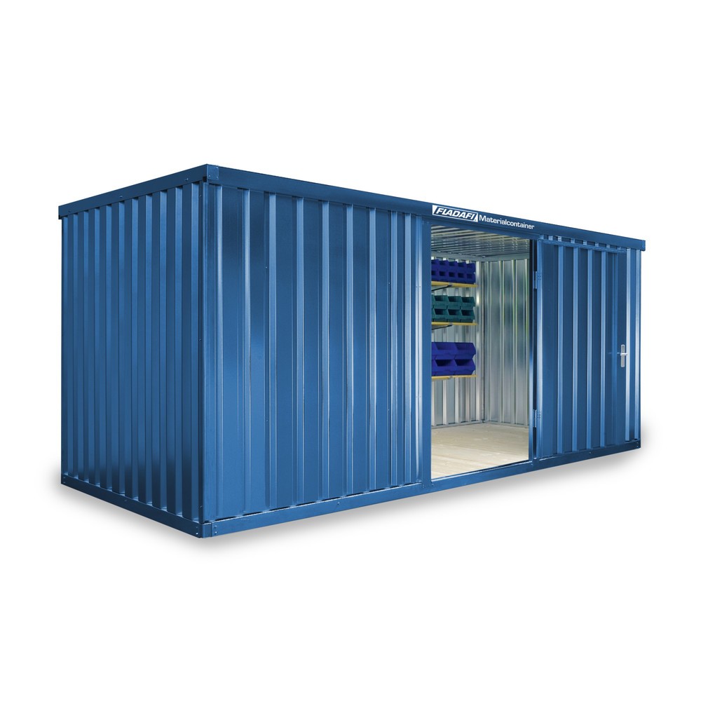 Produktabbildung Nr. 1: Conteneur à matériaux module unique, HxlxP 2 150 x 5 080 x 2 170 mm, monté, plancher en bois, peint, bleu gentiane