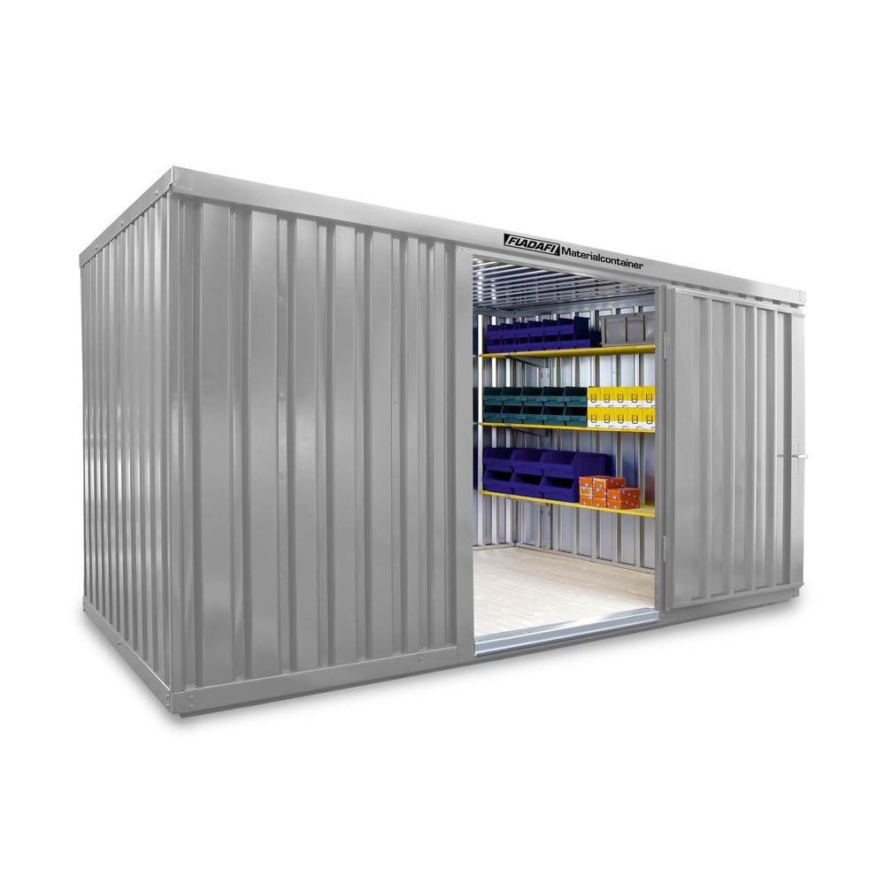 Produktabbildung Nr. 1: Conteneur matériau module unique, HxLxP 2 150 x 4,050 x 2 170 mm, monté, plancher en bois, peint, gris clair