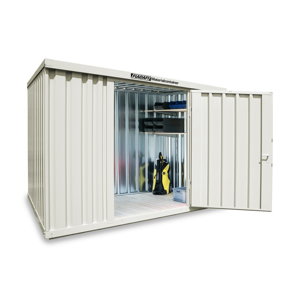 Produktabbildung Nr. 1: Conteneur à matériaux module unique, HxlxP 2 150 x 3 050 x 2 170 mm, monté, plancher en bois, peint, blanc gris