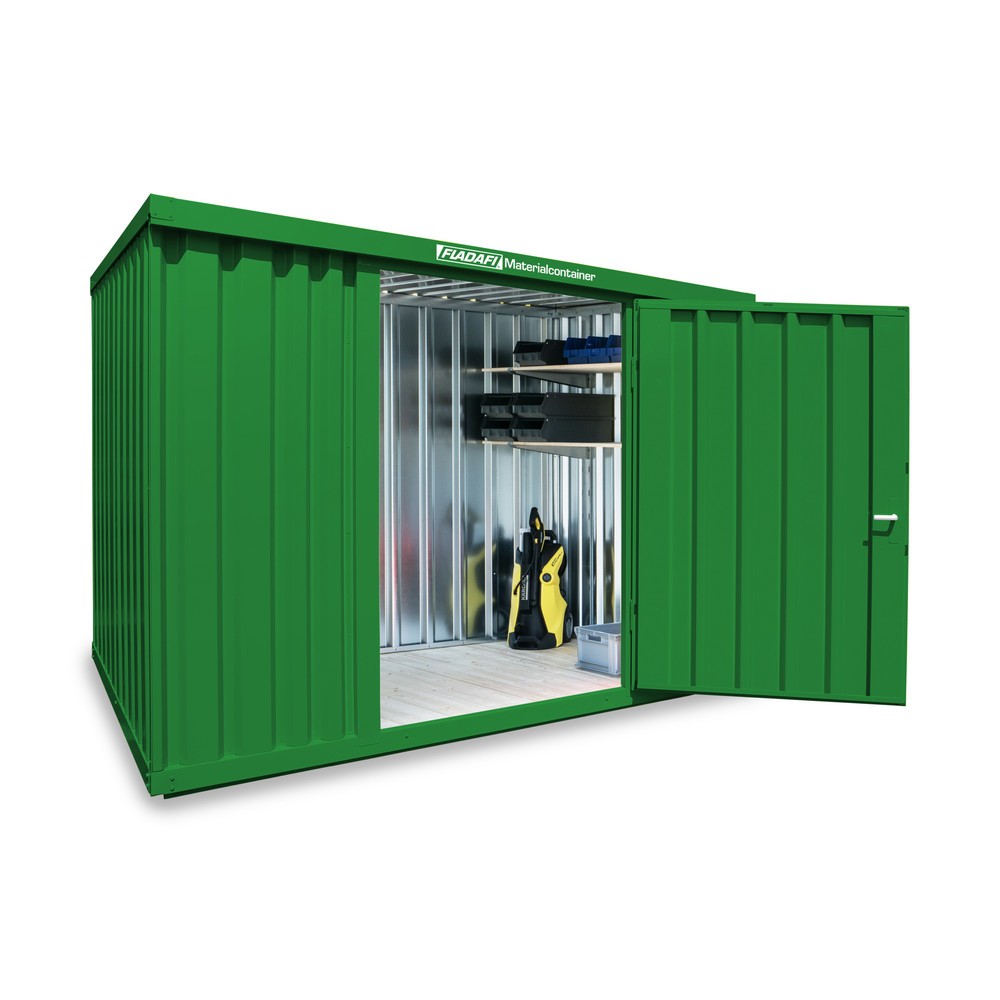 Produktabbildung Nr. 1: Conteneur à matériaux module unique, HxlxP 2 150 x 3 050 x 2 170 mm, monté, plancher en bois, peint, vert herbe