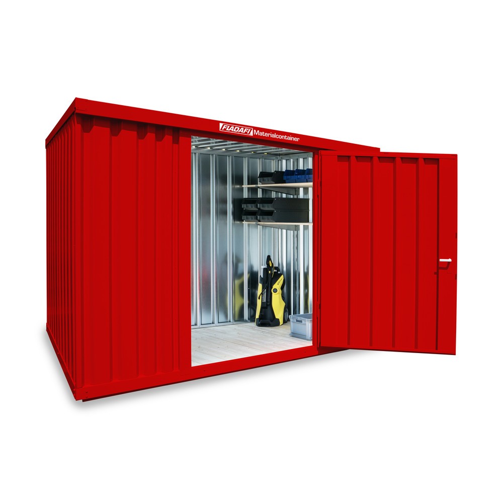 Produktabbildung Nr. 1: Conteneur à matériaux module unique, HxlxP 2 150 x 3 050 x 2 170 mm, monté, plancher en bois, peint rouge feu