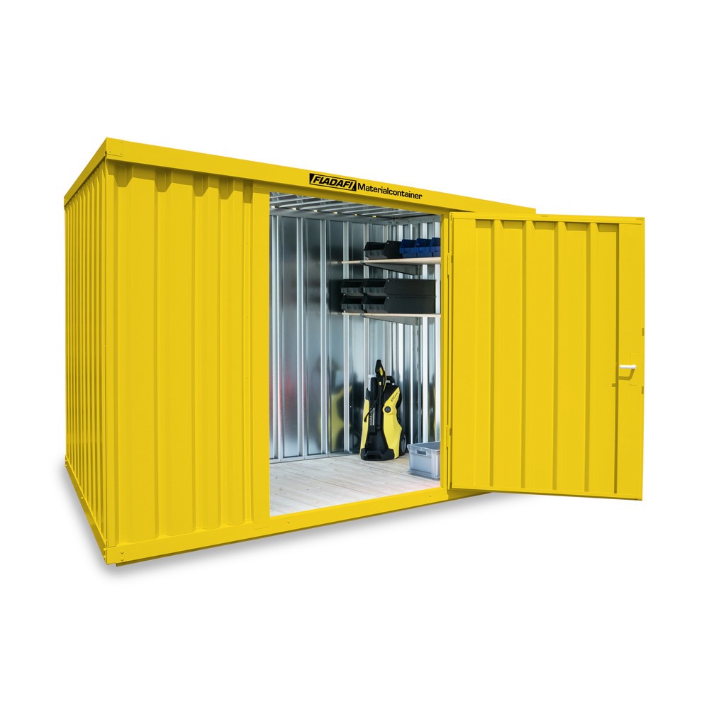 Produktabbildung Nr. 1: Conteneur à matériaux module unique, HxlxP 2 150 x 3 050 x 2 170 mm, monté, plancher en bois, peint, jaune signalisation