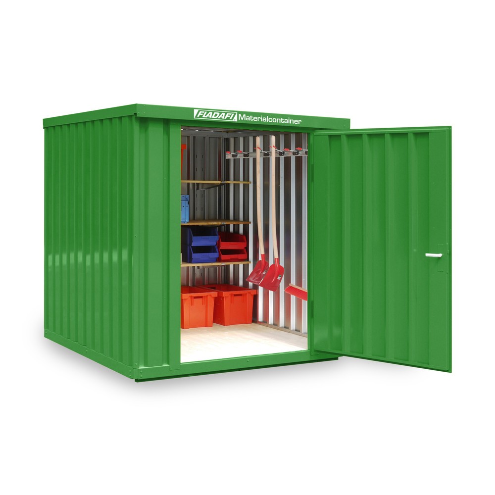 Produktabbildung Nr. 1: Conteneur à matériaux module unique, HxlxP 2 150 x 2 100 x 2 170 mm, monté, plancher en bois, peint, vert herbe