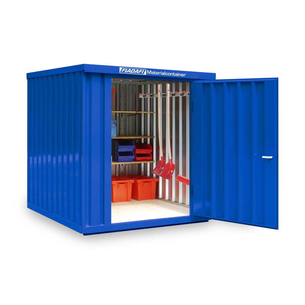 Produktabbildung Nr. 1: Conteneur à matériaux module unique, HxlxP 2 150 x 2 100 x 2 170 mm, monté, plancher en bois, peint, bleu gentiane