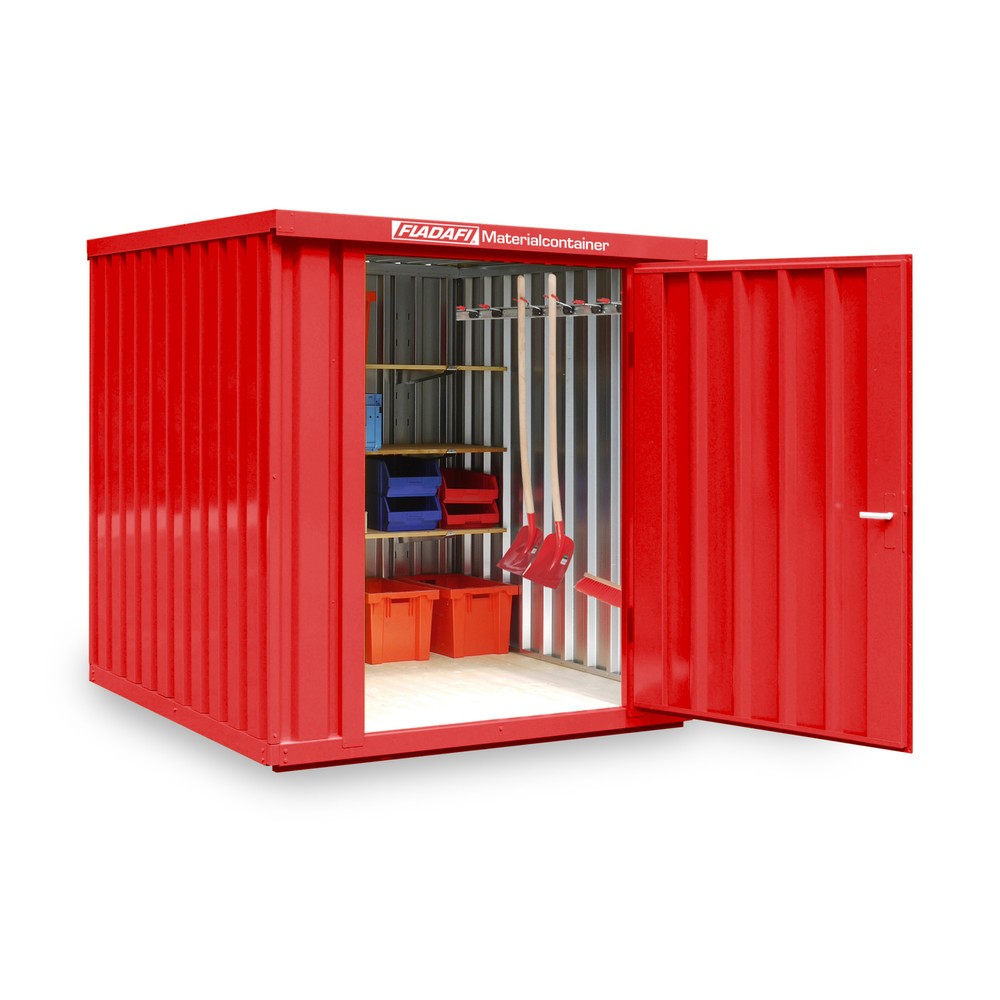 Produktabbildung Nr. 1: Conteneur à matériaux module unique, HxlxP 2 150 x 2 100 x 2 170 mm, monté, plancher en bois, peint rouge feu