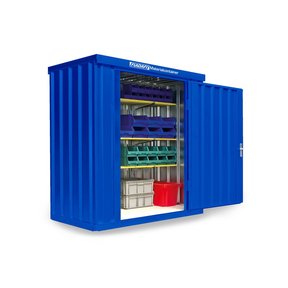 Produktabbildung Nr. 1: Conteneur à matériaux module unique, HxlxP 2 150 x 2 100 x 1 140 mm, monté, plancher en bois, peint, bleu gentiane