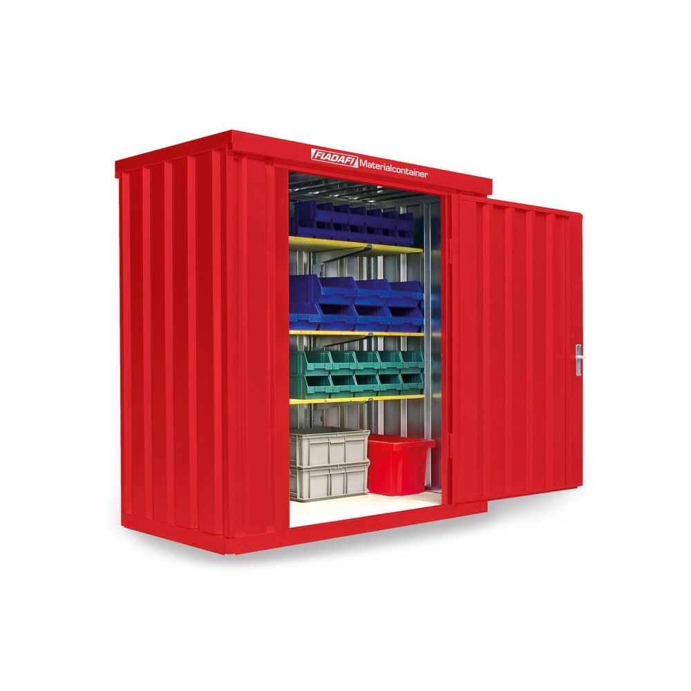 Produktabbildung Nr. 1: Conteneur à matériaux module unique, HxlxP 2 150 x 2 100 x 1 140 mm, monté, plancher en bois, peint rouge feu