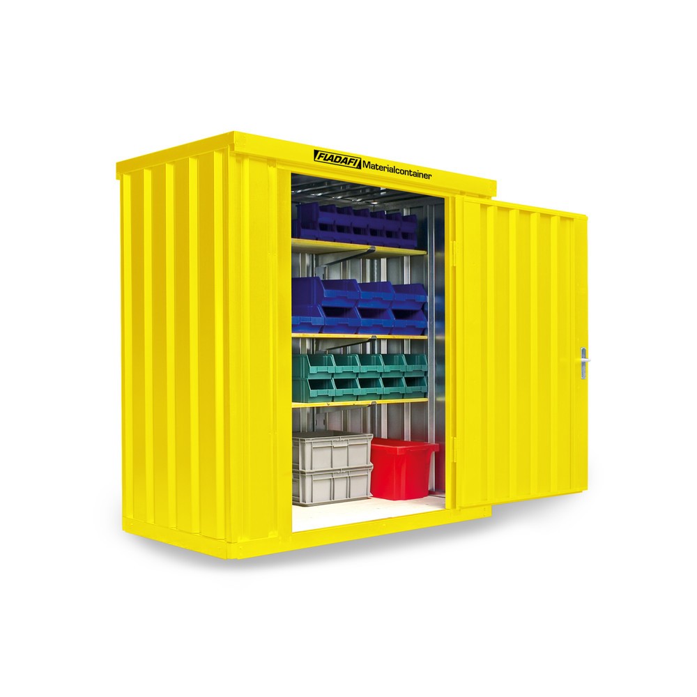Produktabbildung Nr. 1: Conteneur à matériaux module unique, HxlxP 2 150 x 2 100 x 1 140 mm, monté, plancher en bois, peint, jaune signalisation