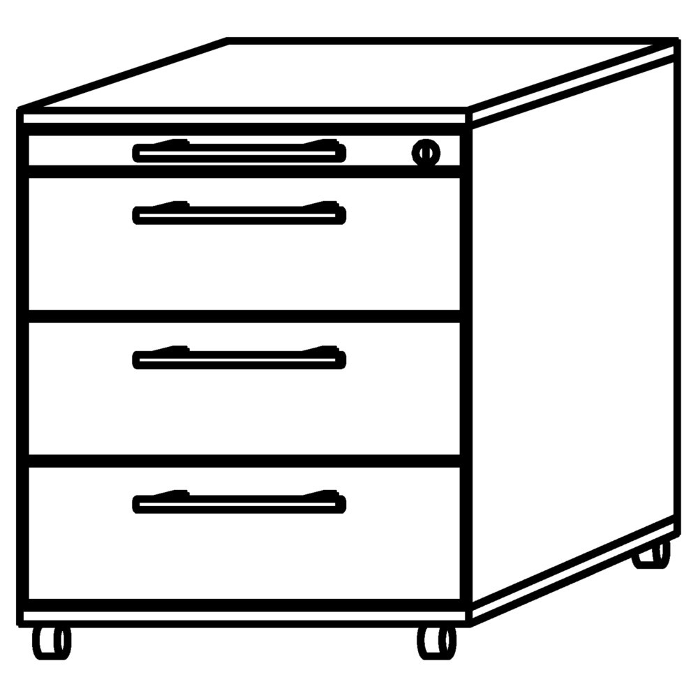 Produktabbildung Nr. 2: Conteneur à roulettes Akzent, HxlxP 590 x 428 x 580 mm, gris