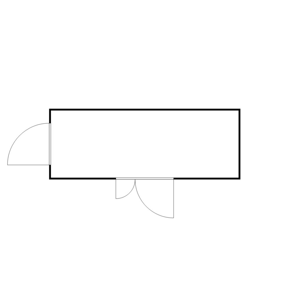 Produktabbildung Nr. 2: Conteneur de matériel FLADAFI® 12m², galvanisé, démonté, sans fond, dimensions extérieures 6 080x2 170x2 115 mm, porte à doubles battants (division asymétrique), au centre du côté large, porte supplémentaire