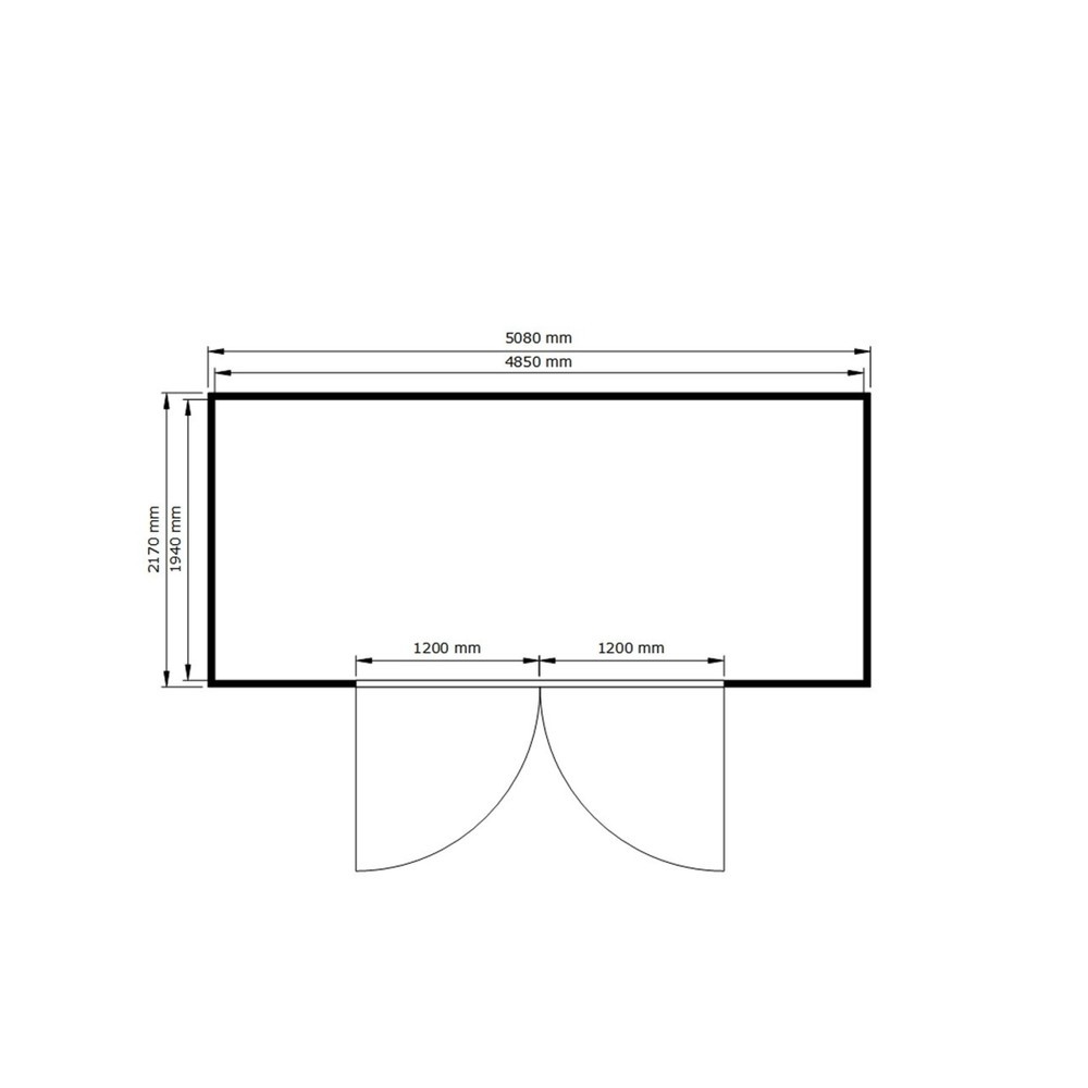 Produktabbildung Nr. 2: Conteneur pour substances dangereuses SAFE Tank 1700 ALG, isolé, installation à l'extérieur, complètement monté, revêtement plastique RAL 9002, dimensions extérieures 5 380x2 170x2 520 mm, porte à doubles battants, au centre du côté large,