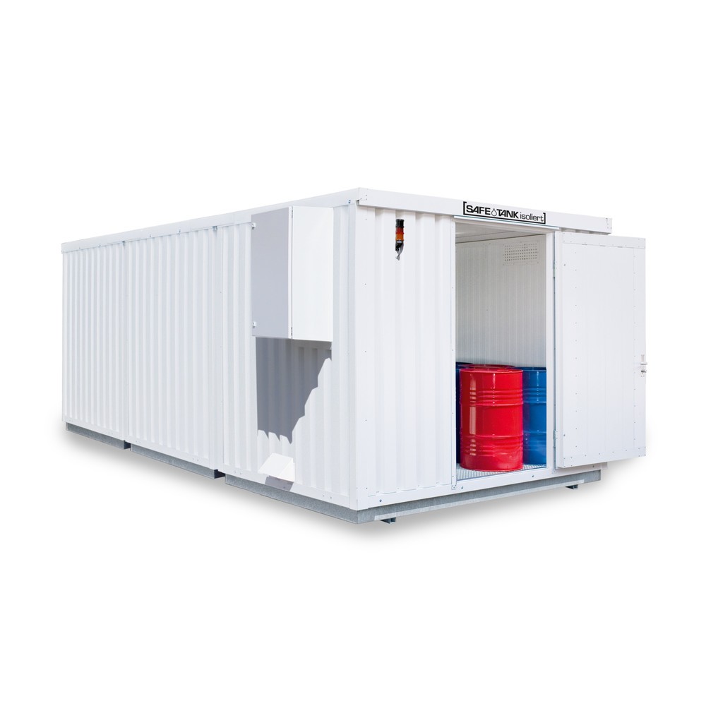 Produktabbildung Nr. 1: Conteneur pour substances dangereuses SAFE Tank 2000 isolé CONTROL, dispositif antidéflagrant automatisé pour une efficacité énergétique et une sécurité maximales, dimensions extérieures 3 350x6 520x2 560 mm, porte à un battant, au centre du
