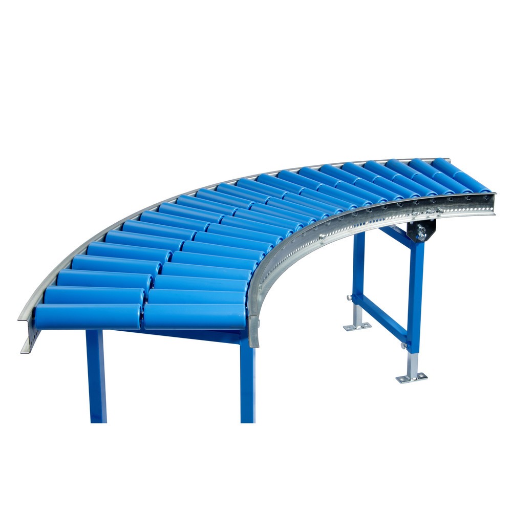 Illustration du produit: Convoyeur à rouleaux pour charges légères BLUME, courbe 90˚, rouleaux en plastique, Ø 50 mm, largeur de voie 400 mm, entraxe 62,5 mm