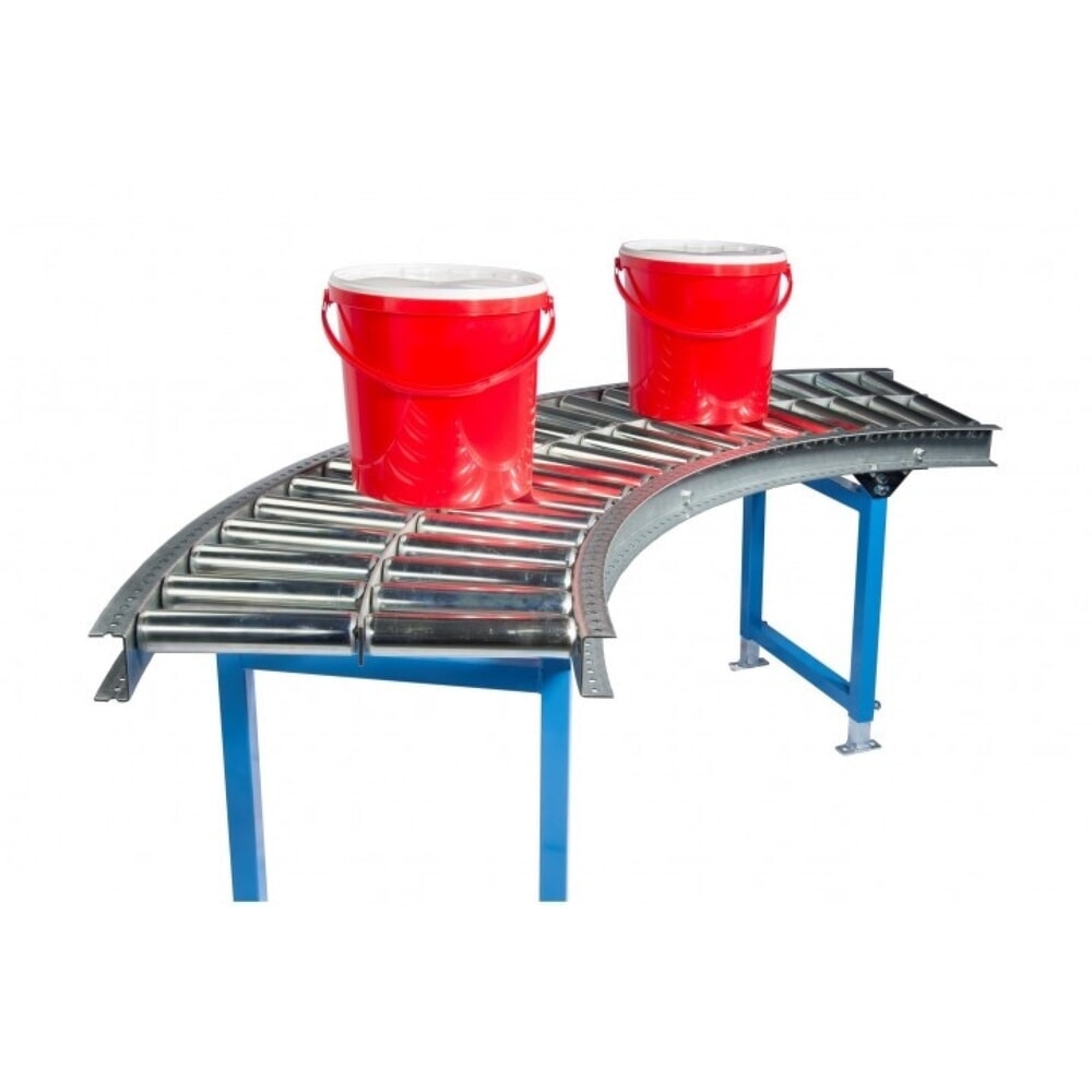 N° de l'image du produit 2 : Convoyeur à rouleaux pour charges lourdes, rouleaux en acier, courbe de 45°, largeur de 400 mm, entraxe : 100 mm