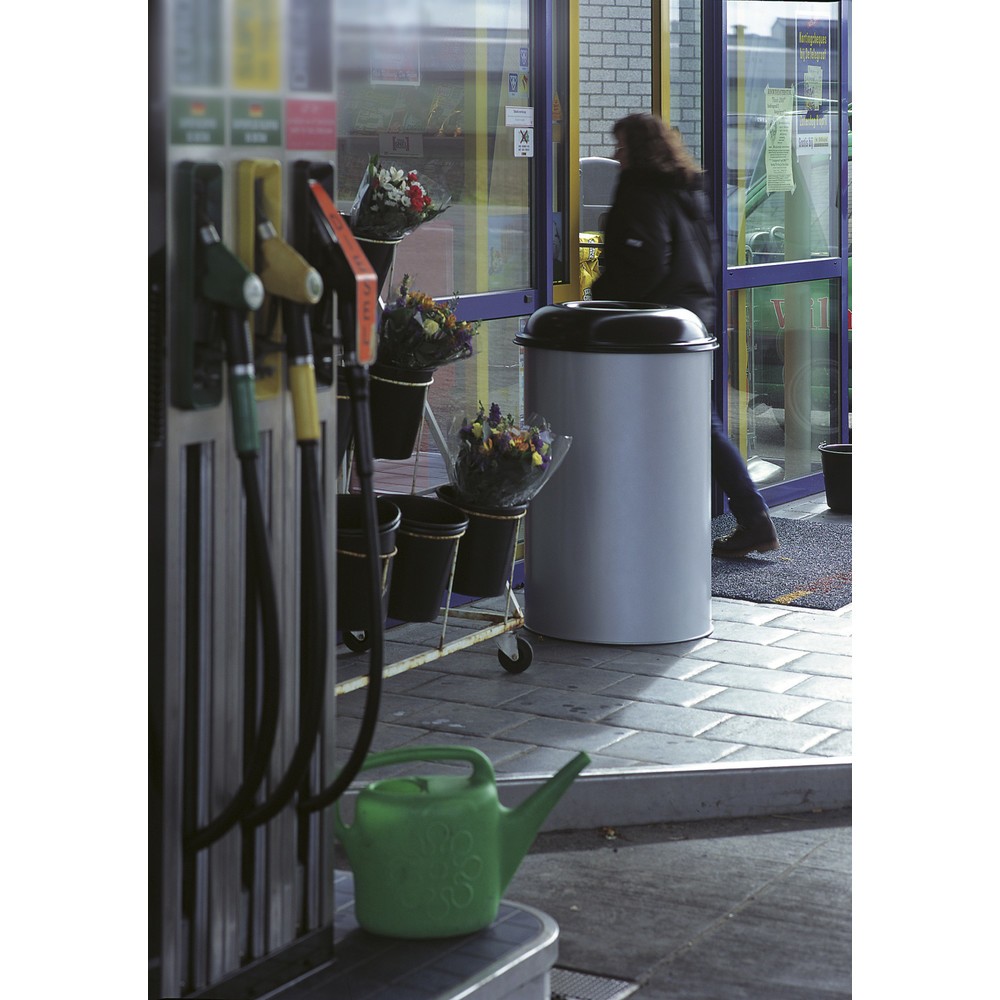 Produktabbildung Nr. 2: Corbeille à papier de sécurité, auto-extinguible, acier, 200 litres, gris aluminium, noir