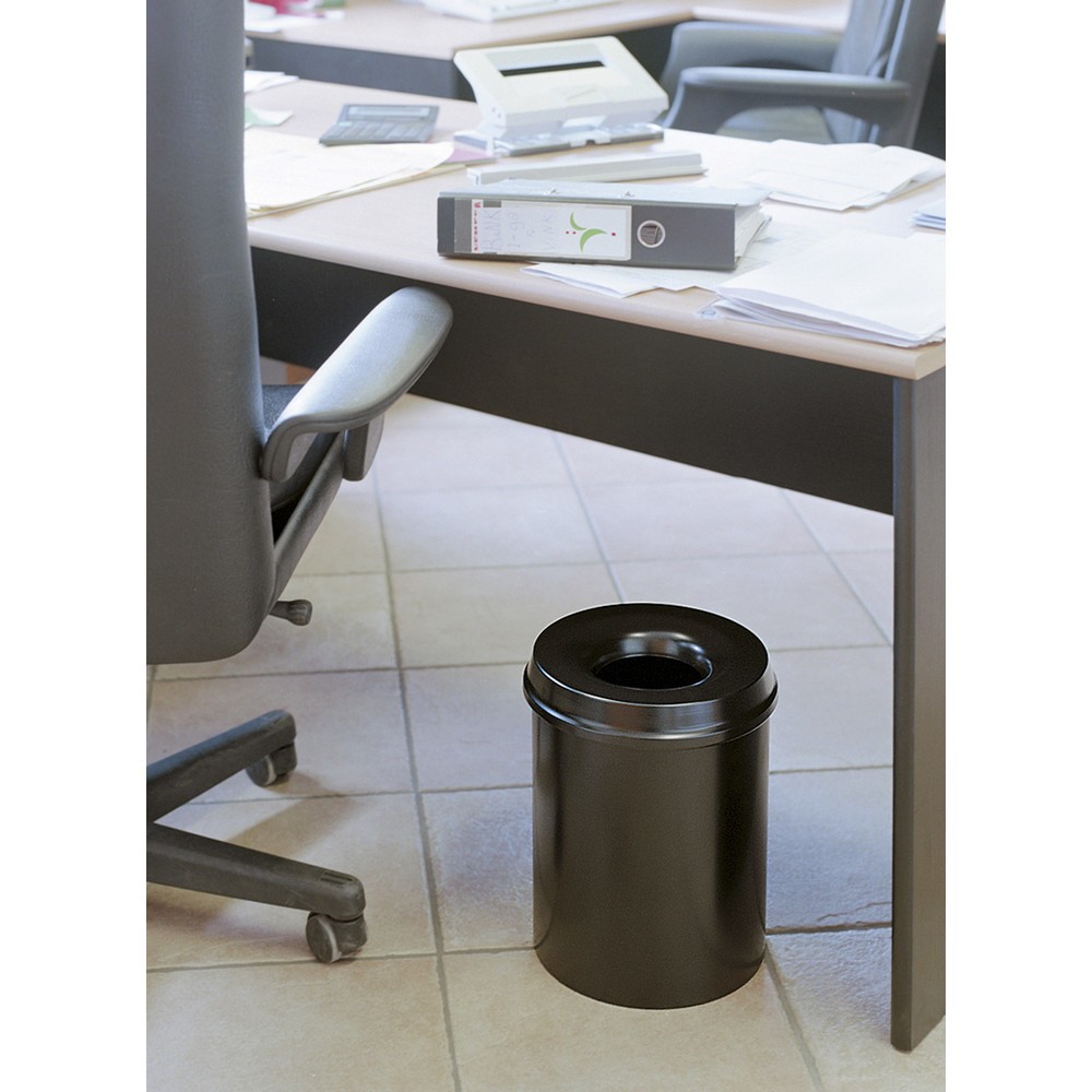 Produktabbildung Nr. 2: Corbeille à papier de sécurité, auto-extinguible, acier, 30 litres, noir