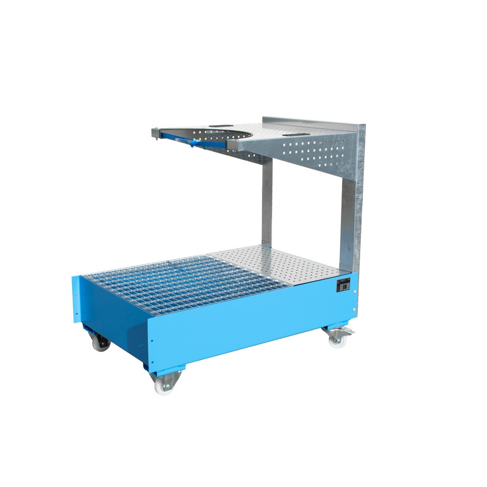 Produktabbildung Nr. 3: Cuve mobile LPW, avec console à plaques perforées et sangle d'arrimage, bleu clair