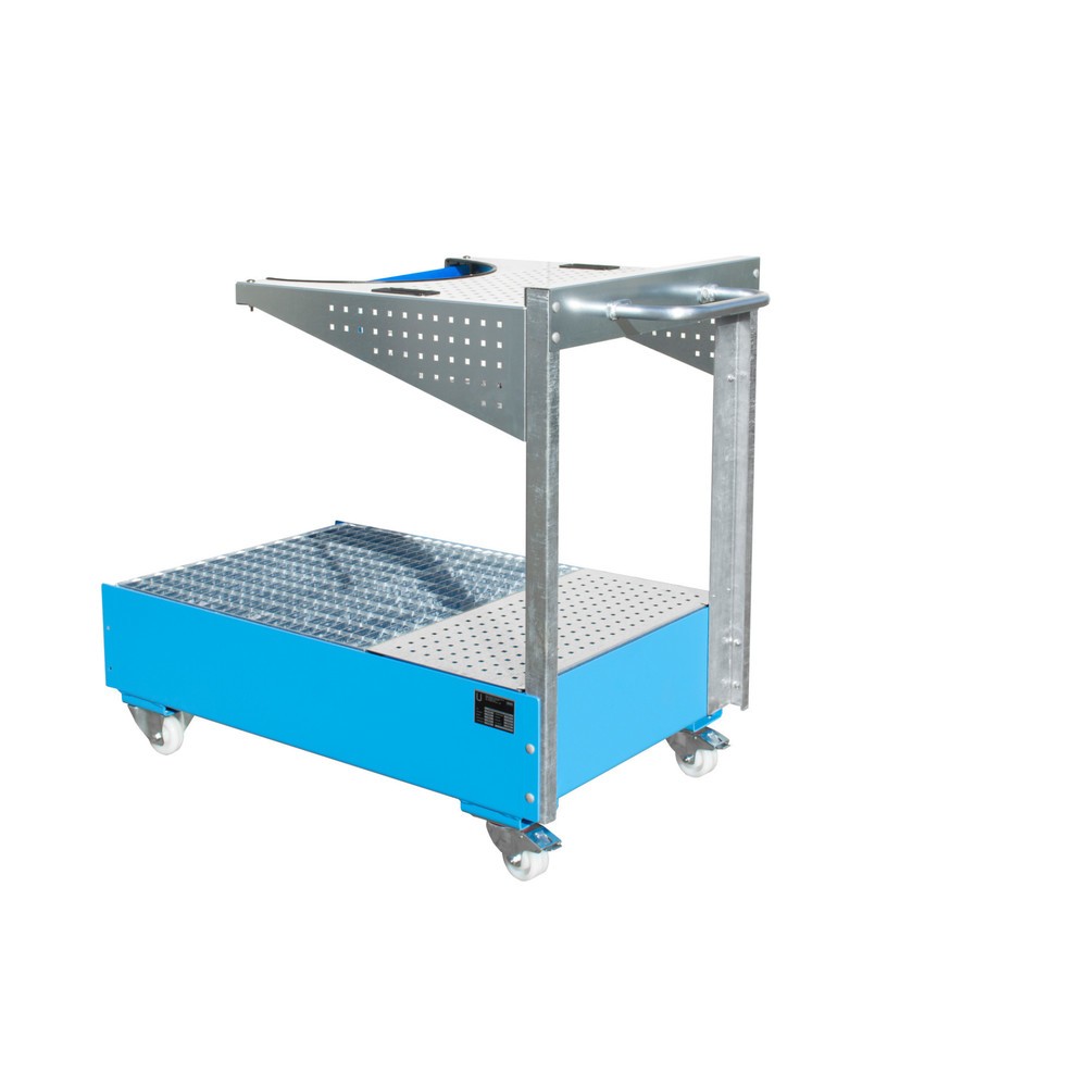 Produktabbildung Nr. 1: Cuve mobile LPW, avec console à plaques perforées et sangle d'arrimage, bleu clair