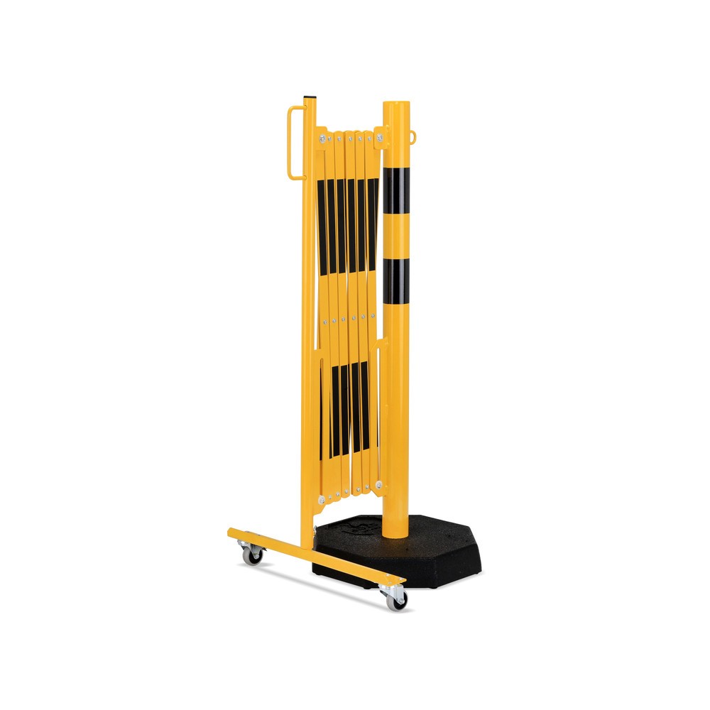 Produktabbildung Nr. 4: dancop Barrière extensible, 1 pied à roulette, 1 poteau stabilisateur, largeur 3 600 mm, jaune/noir