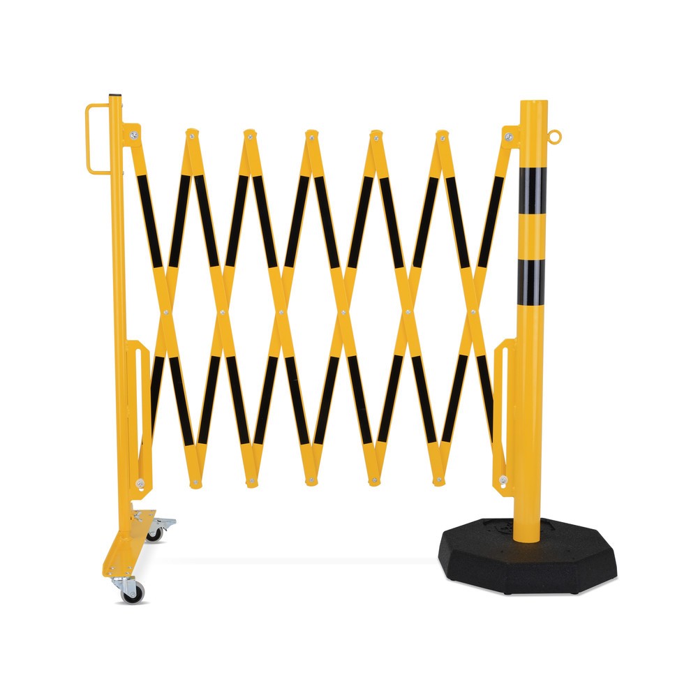 Produktabbildung Nr. 5: dancop Barrière extensible, 1 pied à roulette, 1 poteau stabilisateur, largeur 3 600 mm, jaune/noir