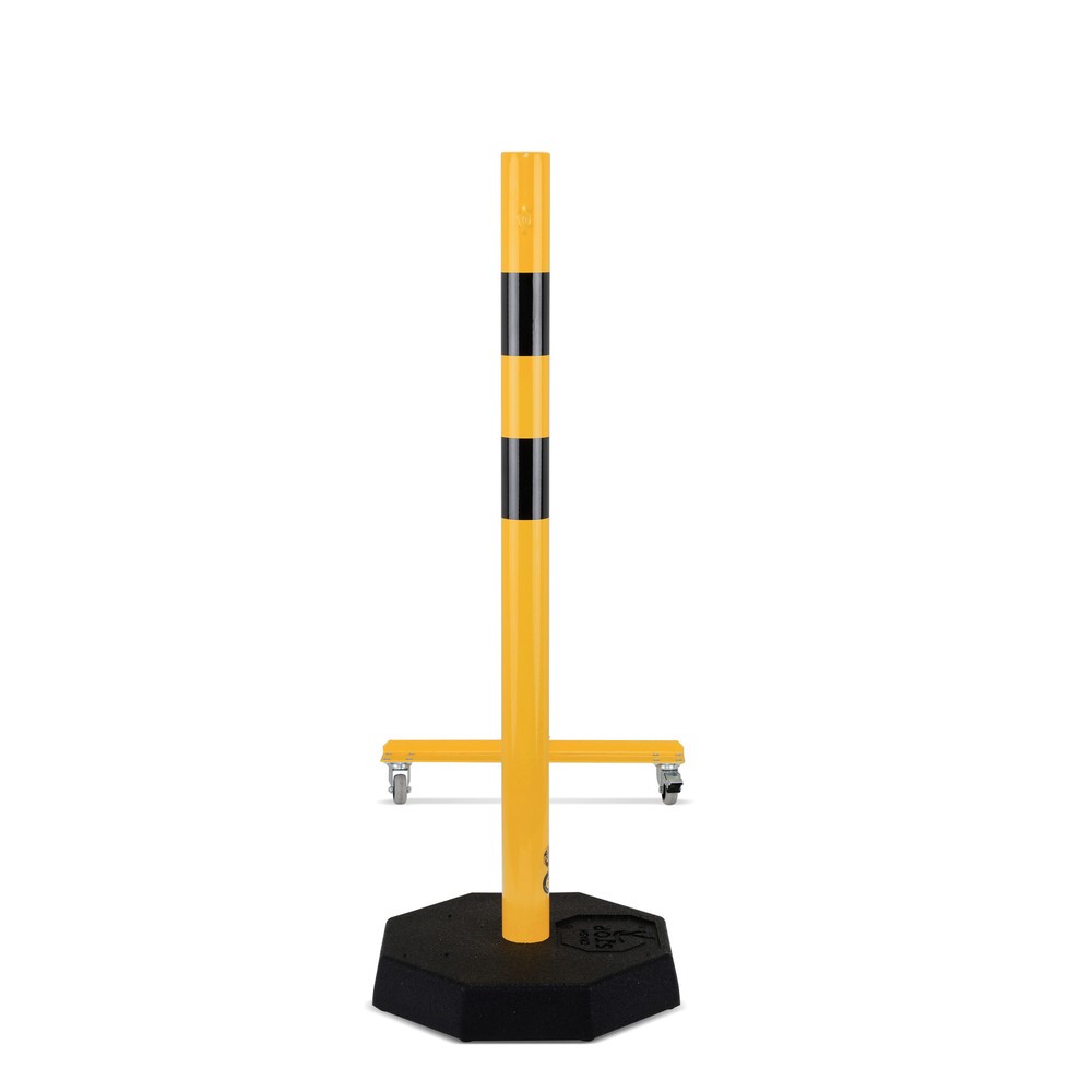 Produktabbildung Nr. 7: dancop Barrière extensible, 1 pied à roulette, 1 poteau stabilisateur, largeur 3 600 mm, jaune/noir