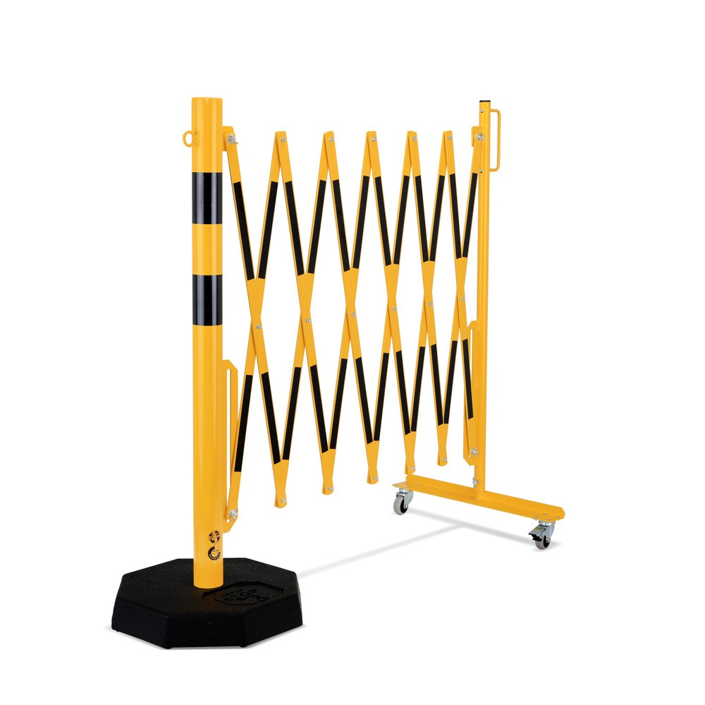 Produktabbildung Nr. 8: dancop Barrière extensible, 1 pied à roulette, 1 poteau stabilisateur, largeur 3 600 mm, jaune/noir