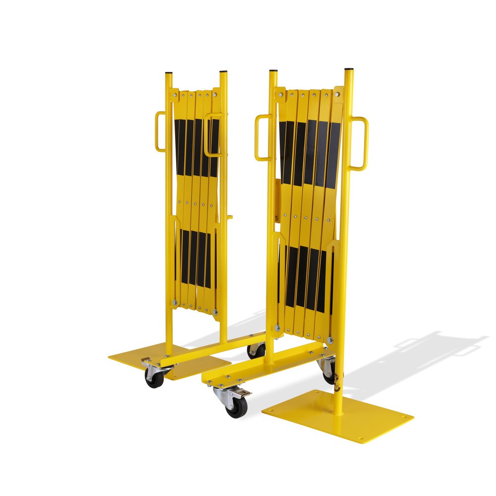 Produktabbildung Nr. 2: dancop Kit de barrière extensible, 2 pieds à roulette, 2 plaques de base, largeur 2 x 2 000 mm, jaune/noir