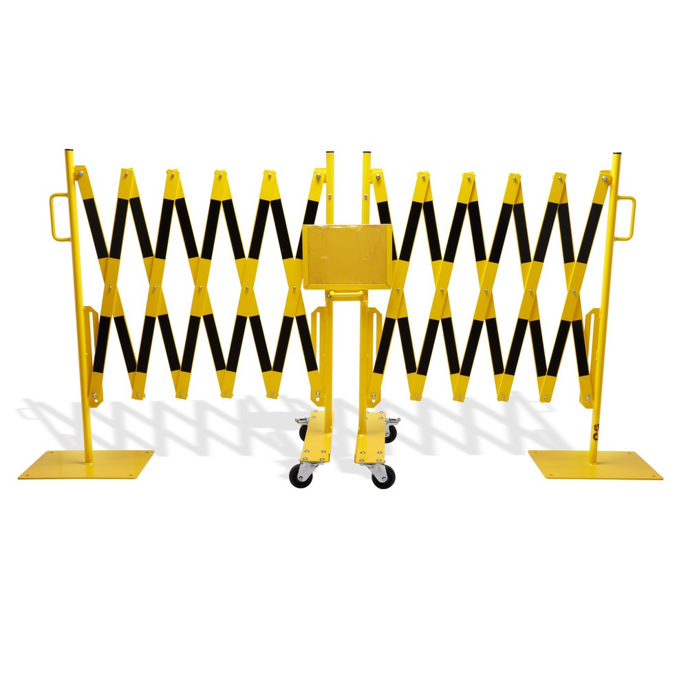 Produktabbildung Nr. 5: dancop Kit de barrière extensible, 2 pieds à roulette, 2 plaques de base, largeur 2 x 2 000 mm, jaune/noir