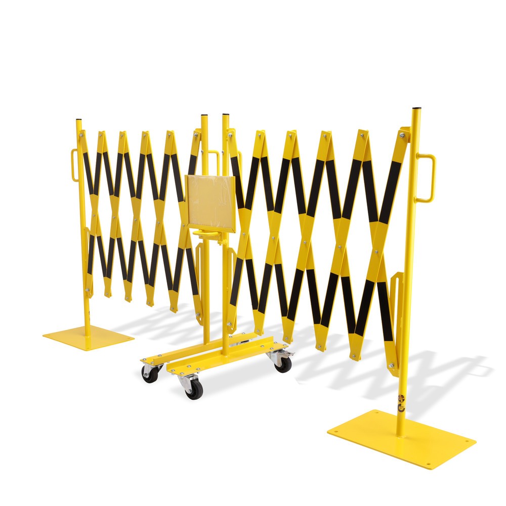 Produktabbildung Nr. 6: dancop Kit de barrière extensible, 2 pieds à roulette, 2 plaques de base, largeur 2 x 2 000 mm, jaune/noir