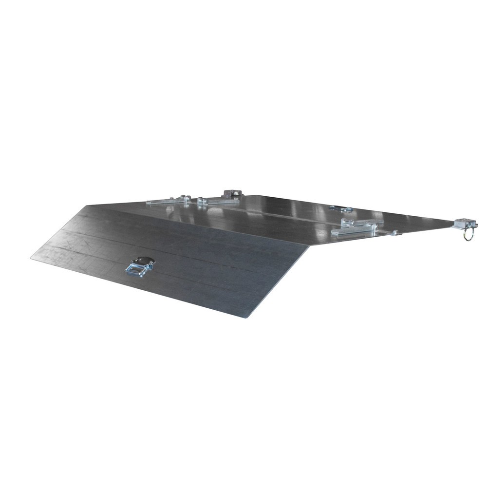 Product afbeelding: Deksel voor kantelbak met afrolmechanisme Premium, brede constructie, volume 1,2 m³