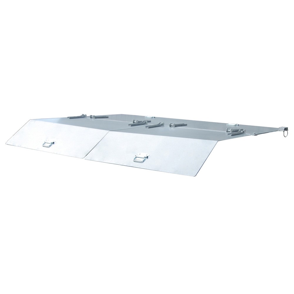 Product afbeelding: Deksel voor kantelbak met afrolmechanisme Premium, brede constructie, volume 2 m³