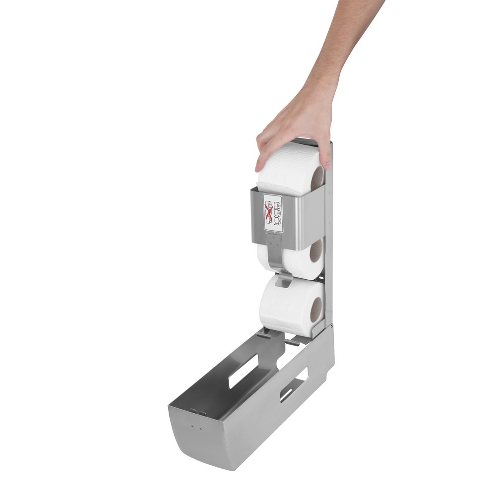 Produktabbildung Nr. 5: Distributeur de papier toilette Air-Wolf pour 3 rouleaux de papier toilette, acier inoxydable brossé