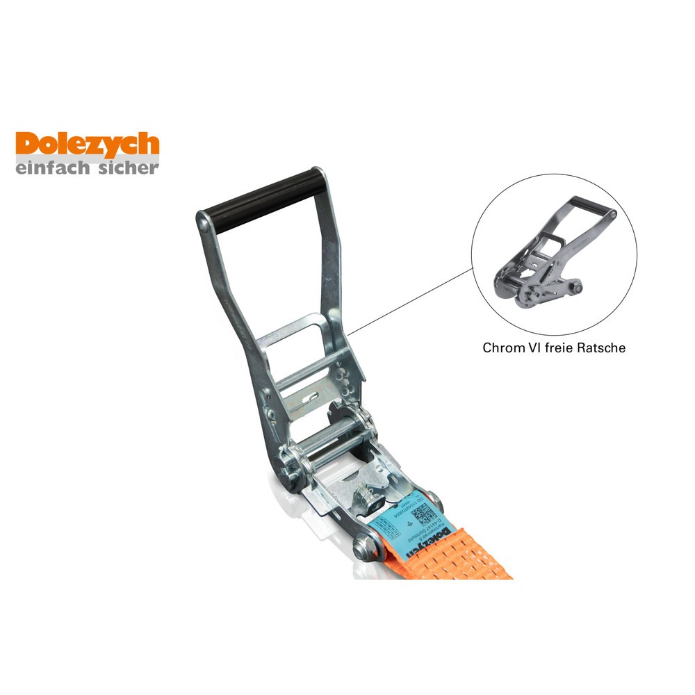 Produktabbildung Nr. 3: Dolezych sjorband DoZurr 5000, met drukratel en profielhaak, lengte 8 m