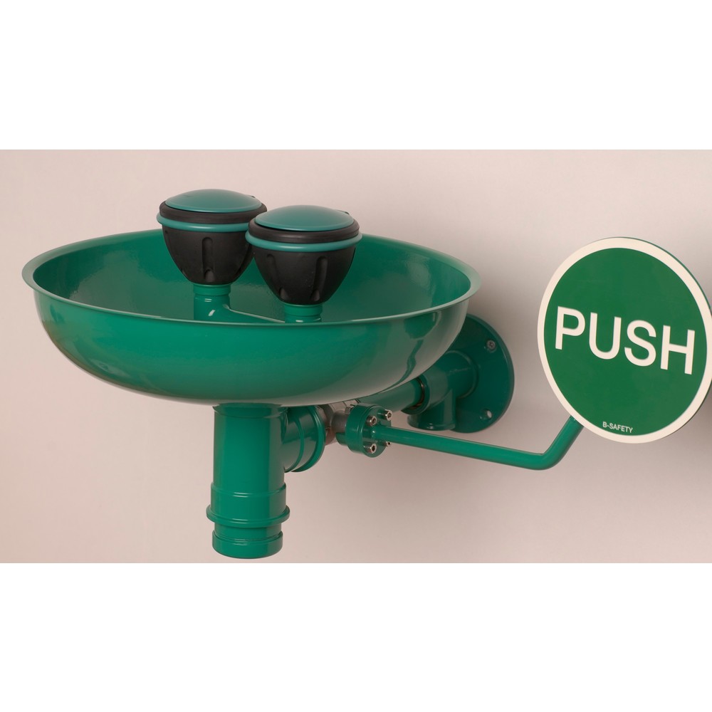 Produktabbildung Nr. 2: Douche oculaire de sécurité B-Safety ClassicLine, cuvette de récupération, montage mural