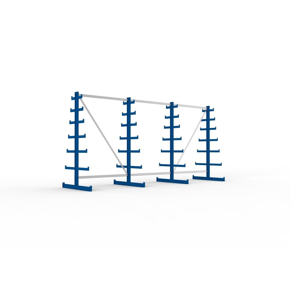 Produktabbildung Nr. 1: Complete draagarmrek META, dubbelzijdig, draagvermogen per arm 150 kg, hxbxd 2.000 x 4.105 x 1.090 mm, 4 staanders