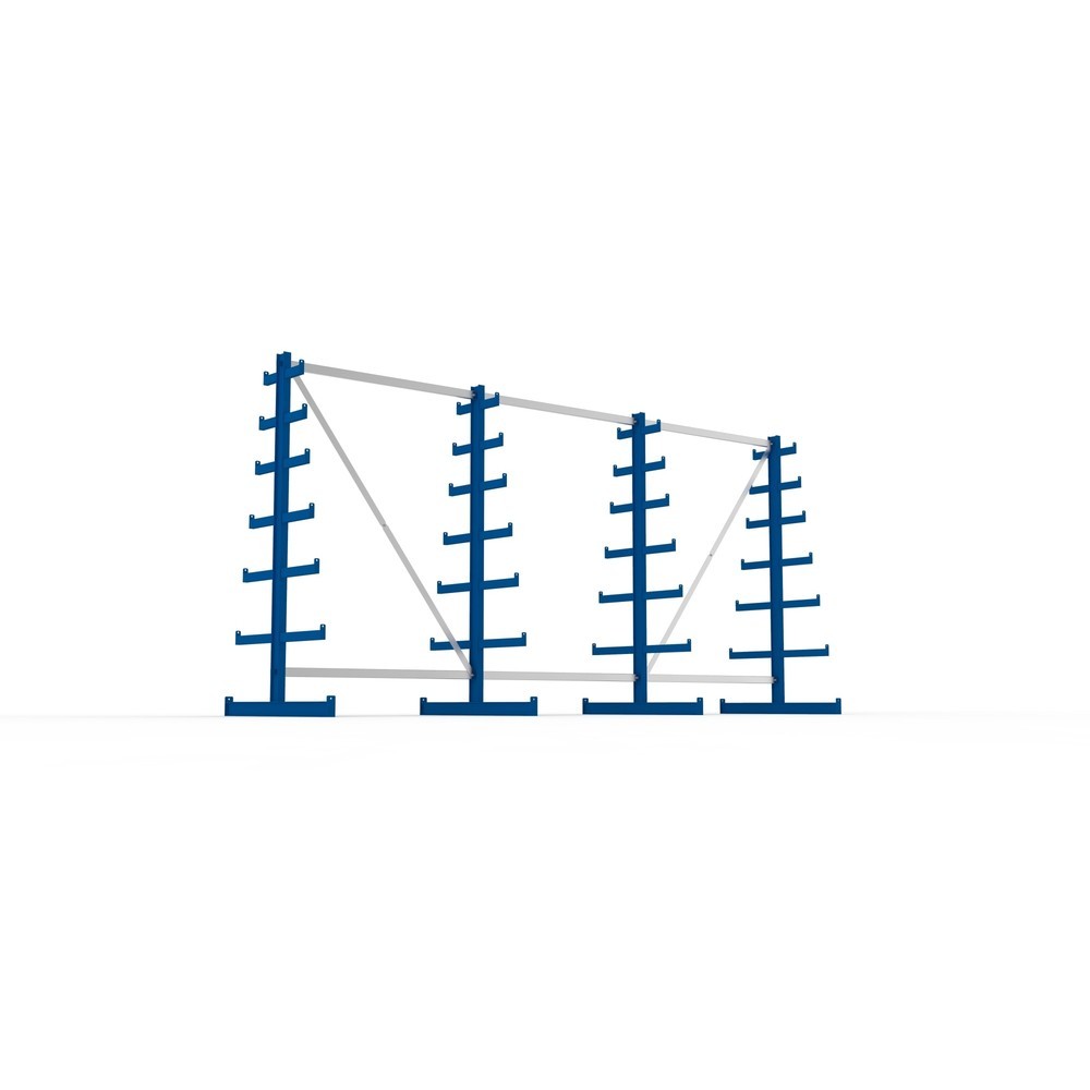 Produktabbildung Nr. 3: Complete draagarmrek META, dubbelzijdig, draagvermogen per arm 150 kg, hxbxd 2.000 x 4.105 x 1.090 mm, 4 staanders