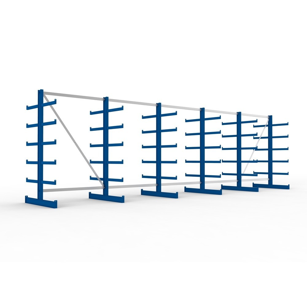 Produktabbildung Nr. 1: Complete draagarmrek META, dubbelzijdig, draagvermogen per arm 200 kg, hxbxd 2.000 x 6.805 x 1.150 mm, 6 staanders