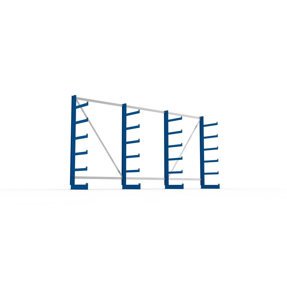 Produktabbildung Nr. 3: Complete draagarmrek META, enkelzijdig, draagvermogen per arm 200 kg, hxbxd 2.000 x 4.105 x 630 mm, 4 staanders