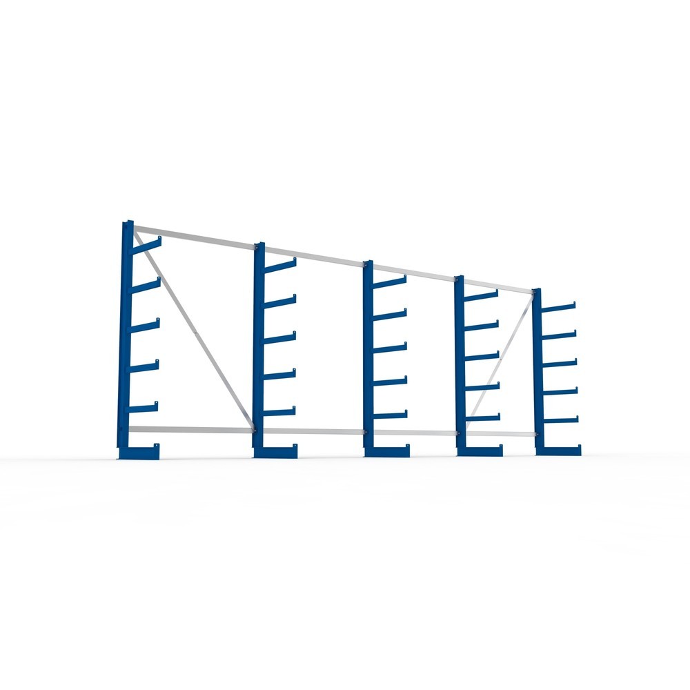 Produktabbildung Nr. 3: Complete draagarmrek META, enkelzijdig, draagvermogen per arm 200 kg, hxbxd 2.000 x 5.455 x 630 mm, 5 staanders