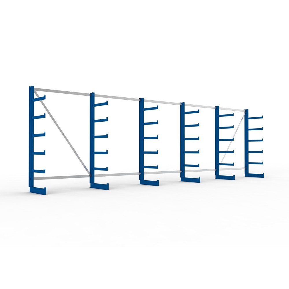 Produktabbildung Nr. 1: Complete draagarmrek META, enkelzijdig, draagvermogen per arm 200 kg, hxbxd 2.000 x 6.805 x 630 mm, 6 staanders