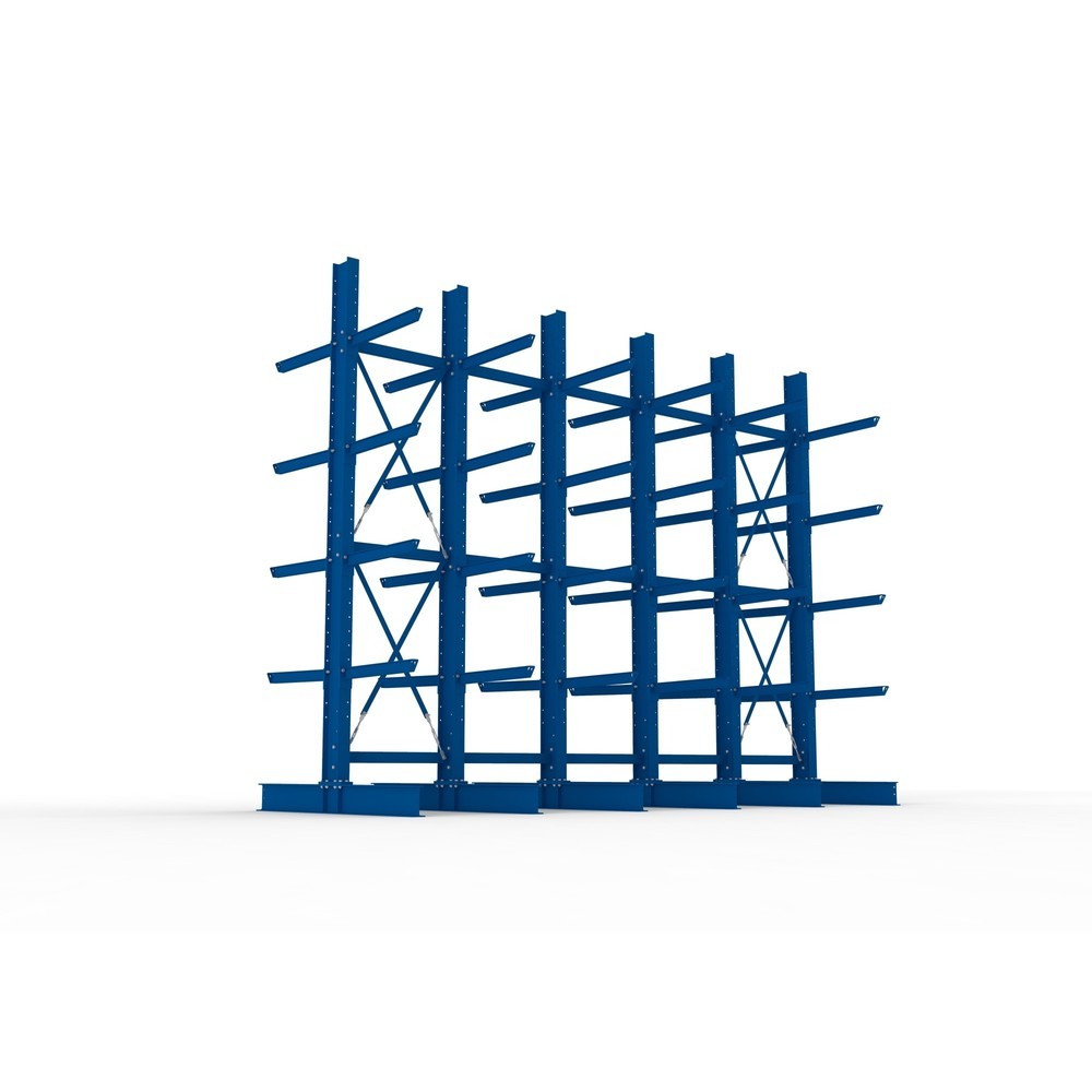 Produktabbildung Nr. 3: Complete draagarmrek voor zware lasten META, dubbelzijdig, draagvermogen per arm 630 kg, hxbxd 4.000 x 5.100 x 2.020 mm, 6 staanders