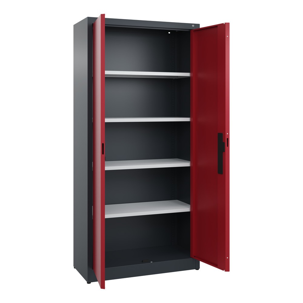 Produktabbildung Nr. 4: Draaideurkast C+P, 5 OH, hxbxd 1950 x 930 x 400 mm, antracietgrijs, robijnrood